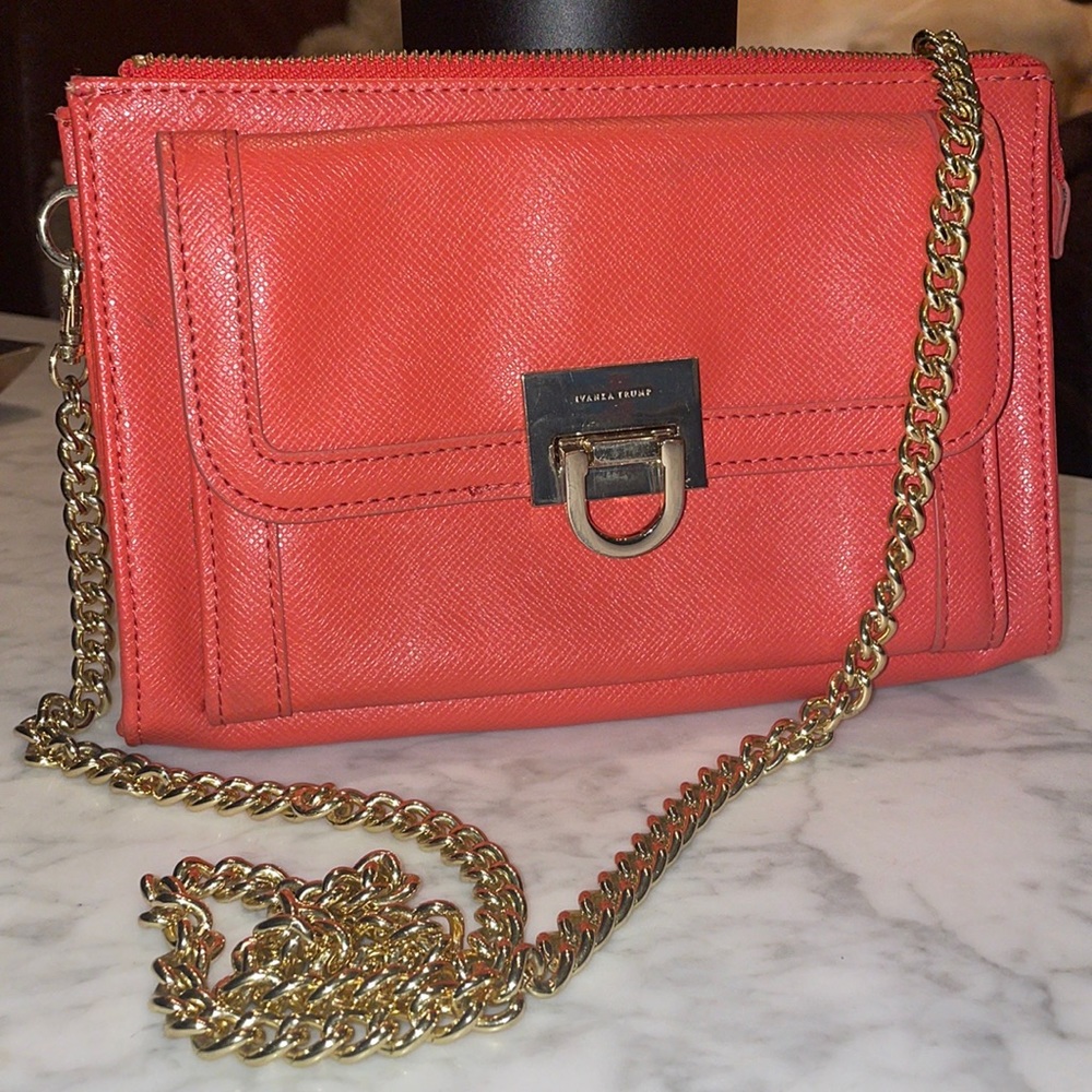 Ivanka Trump Coral crossbody clutch